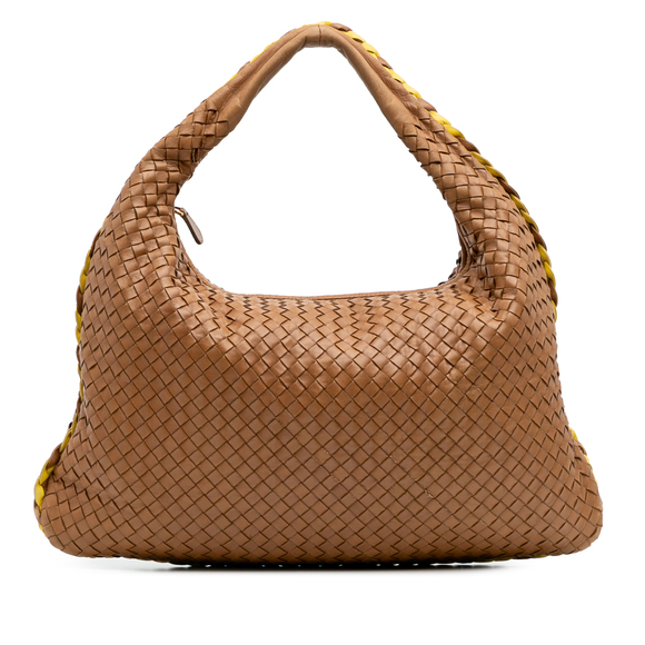 Pre-Loved Bottega Veneta Medium Bicolor Trimmed Nappa Intrecciato Veneta Hobo - Picture 1 of 11